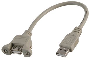 PSG90839 - USB 2.0 A Male to Panel Mount Female Lead, 0.3m