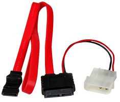 SLSATAF20 - Flat SATA to SATA Lead with LP4 Power Cable Adaptor, 0.5m