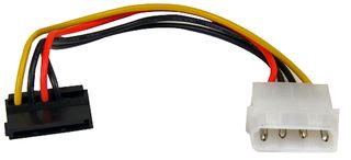 SATAPOWADAPR - Molex LP4 Male to 90 Degree SATA Female Power Cable Adaptor, 0.15m