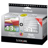 80D2966 - 43XL Colour High Yield & 44XL Black High Yield Ink Cartridges, Multipack