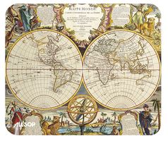 06926 - Nautical Double Globe Mouse Mat