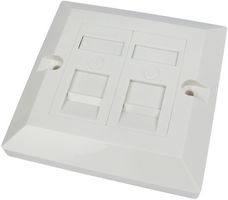 UT-899042 - 1-Gang Twin Socket RJ45 Cat6 Faceplate White