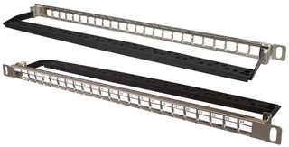 FFK24MT0.5SU - 24 Port 0.5U Unpopulated FTP Keystone Panel with Cable Management Bar