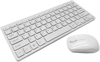 RF333W - Compact Wireless Keyboard & Mouse Deskset, White