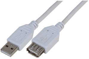 PSG91459 - Lead, USB2.0 A Male to A Female, White 3m