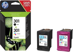 N9J72AE - HP301 Combo Pack Original Ink Cartridges, Black/Colour