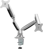 3279 - M Deskmount Dual Arm Gas Spring Monitor Desk Mount VESA 15-27", Silver
