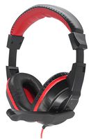 DH-500 - Over-Ear Stereo Headset with Microphone, Black / Red