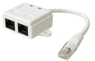 SM102C - Cat5e Data/Data Ethernet Cable Economiser, RJ45 Male to 2x RJ45 Female