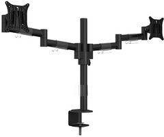 7350073735853 - M Officeline Deskmount Dual Monitor Mount with Extended Arms VESA 15-30", Black