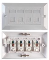 PSG91591 - 2-Gang 4-Way Socket RJ45 Cat5e Faceplate White