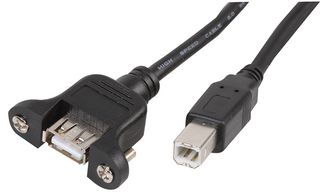 PSG91627 - USB B Plug to USB A Chassis Mount Socket, 1m