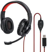 00139927 - HS-USB400 Stereo Office USB Headset, Black / Red