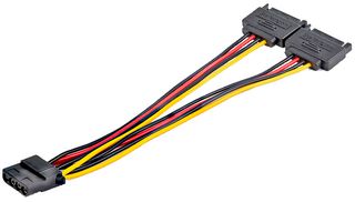 DSATPMOLP4 - Dual SATA Male to LP4 Female Power Cable Adaptor, 150mm
