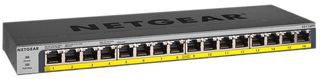 GS116PP-100EUS - 16 Port Gigabit Ethernet PoE+ Unmanaged Desktop Switch, 183W