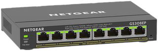 GS308EP-100UKS - 8 Port PoE+ Ethernet Plus Gigabit Managed Switch, 62W PoE Budget