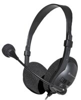 DH-440-USB - USB Over-Head Stereo Headphones with Microphone, Black