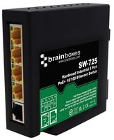 SW-725 - 5 Port Industrial Unmanaged PoE+ Fast Ethernet Switch, Hardened