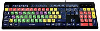 KYB-RAINBOW2-MIX - Rainbow 2 High Contrast Children's USB Keyboard, Mixed Colours