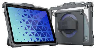 AP-SXX2H-IP10-BLK - Shield Extreme X2-H Folio Case with Hand Strap for 10.9" iPad 10 (2022), Black and Grey