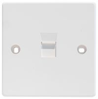 KP-K1 - 1 Gang Shuttered Faceplate for 1 Keystone Module, White