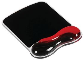62402 - Duo Gel Wave Ergonomic Mouse Mat, Red / Black