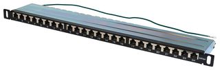 SGF24MC0.5 - 24 Port Cat6A RJ45 Patch Panel, 0.5U
