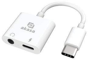 AK-CBCA30-08WH - USB-C to 3.5mm Headphone and PD Charger Adaptor
