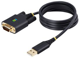 1P3FFCB-USB-SERIAL - USB to RS232 Serial Adaptor Cable with COM Retention & LED Indicators, 1m