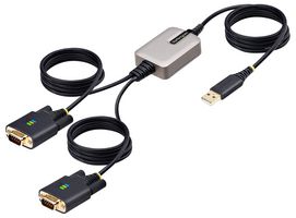 2P6FFC-USB-SERIAL - 2 Port USB to RS232 Serial Adaptor Cable with COM Retention & LED Indicators, 4m