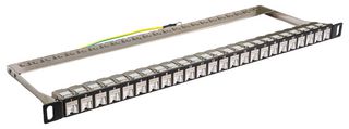 SGF24TK0.5 - 24 Port Cat6A RJ45 STP Patch Panel, 0.5U
