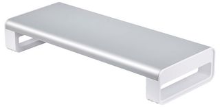 1MFSW-MONITOR-RISER - Steel Monitor Riser Stand, Silver / White
