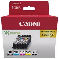 2078C007 - PGI-580/CLI-581 Genuine Ink Cartridges, Multipack - 580 Pigment Black / 581 BK/C/M/Y