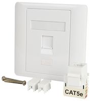 70448PI - 1 Gang Single RJ45 Socket Cat5e Faceplate, White
