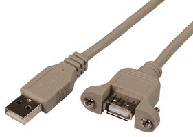 PSG92133 - USB A Plug to USB A Chassis Mount Socket Lead, 1m Grey