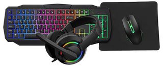 CIT-SCORPION - Scorpion 4-in-1 PC Gaming Bundle, Keyboard & Mouse Set with Headset, Black