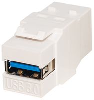 KCUAB3WH - Reversible USB-A Female to USB-B Female Keystone Coupler, White