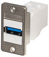 KCUAB3PM - Reversible USB-A Female to USB-B Female Keystone Coupler with Panel Mount, White