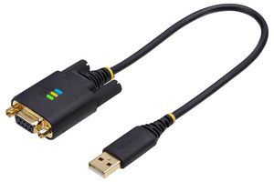 1P1FFCN-USB-SERIAL - USB to Null Modem Serial Adaptor Cable with LED Indicators, 0.3m