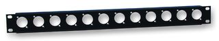 872215 - 19" Rack Panel with 12 XLR Holes & Tie Bar - 1U