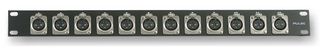 PLS00023 - 1U Rack Panel with 12x XLR Panel Sockets
