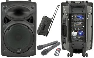 QR12PA - 12" Portable PA System with 2x Wireless Microphones and SD/USB Media Player