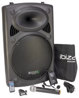 PORT15VHF-BT - 400W RMS Portable Stand Alone PA System 15" / 38cm with USB MP3, Rec, VOX, Bluetooth, 2x VHF Microphones