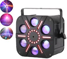 VORTICES - Multi-FX RGBWA LED Moonflower DJ Disco Light with Front Panel SMD Matrix