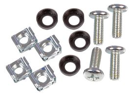 PLS00619 - M6 Rack Fixings, Cage Nut, Screw and Washer - Pack of 4