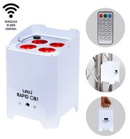 LEDJ352A - 4x12W Rechargeable LED W-DMX Uplighter RGBWAUV with IR, White