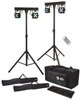 STEREO BAR - 4x50W Par Can RGBW 2x Bar Set with Stands, IR & Foot Control