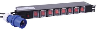 PDS8-C13-16A - 16A Plug to 8 Way IEC C13 Switch Panel Rack PDU, 19" 1U