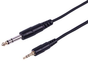 PLS00660 - 3.5mm Stereo Jack to 6.35mm (1/4 Inch) Stereo Jack Lead, 0.3m