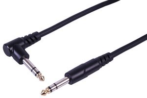 PLS00727 - 6.35mm 1/4" Stereo Male to 90° Male Jack Lead, 2m